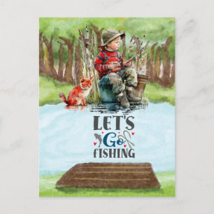 Fishing lovers Let's go fishing Postcard