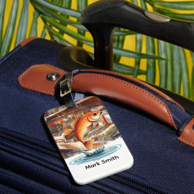 Fishing lovers  luggage tag (Front Insitu 1)