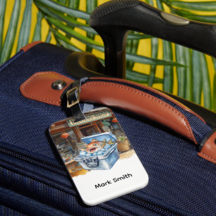 Fishing lovers luggage tag