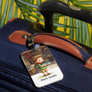 Fishing lovers luggage tag