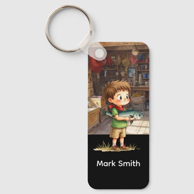 Fishing lovers  luggage tag key ring (Front)