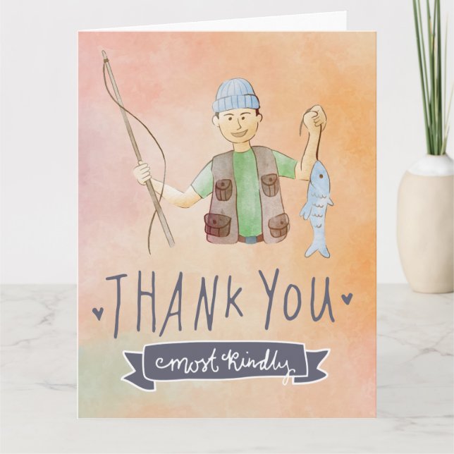 Fishing lovers  thank you card (Front)