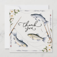 Fishing Lovers Thank you with fish and flowers