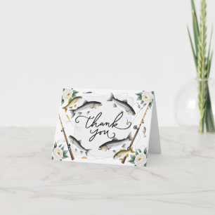 Fishing Lovers Thank you with fish and flowers Card