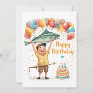 Fishing Lovers themed go fishing on his birthday  Card