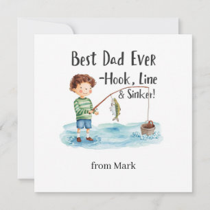 Fishing Lovers watercolor style  Holiday Card