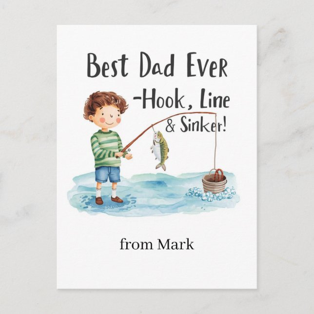 Fishing Lovers watercolor style Thank You Card (Front)