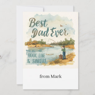 Fishing Lovers watercolor style Thank You Card