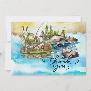 Fishing Lovers watercolor style Thank You Card