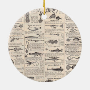 Fishing Lures Advertising Fisherman Art Ceramic Tree Decoration