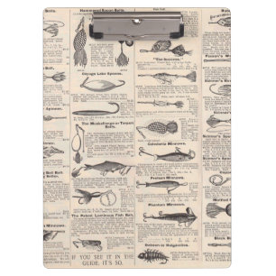 Fishing Lures Advertising Fisherman Art Clipboard