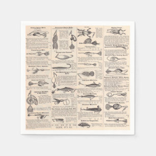 Fishing Lures Advertising Fisherman Art Napkin