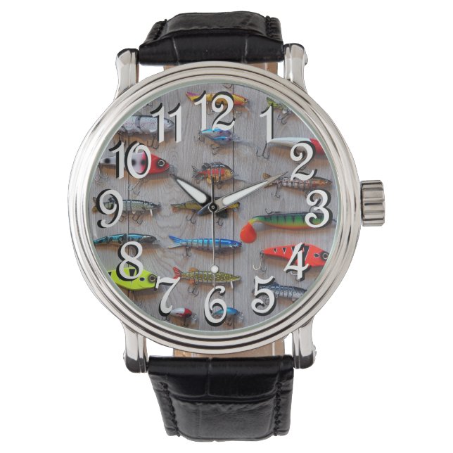 Fishing Lures Gone Fishing Gift For Fishermen Watch (Front)