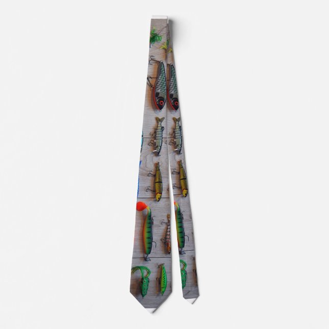 Fishing Lures Gone Fishing Gifts for Fishermen Tie (Front)