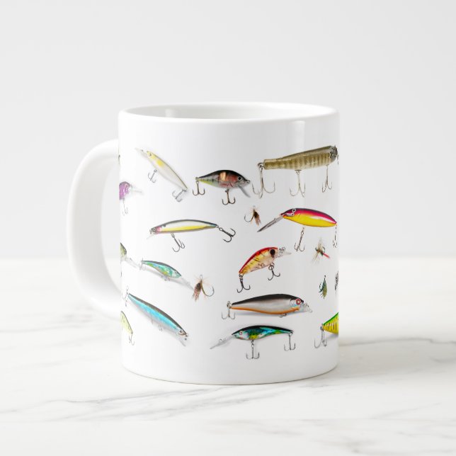 Fishing Lures Large Coffee Mug (Front Left)