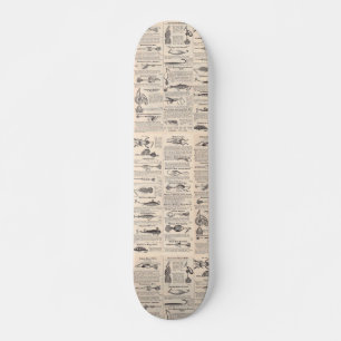 fishing Lures Newsprint Advertising Skateboard