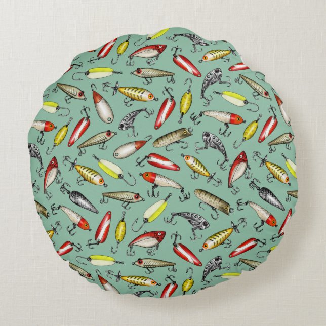 Fishing Lures Round Cushion (Back)