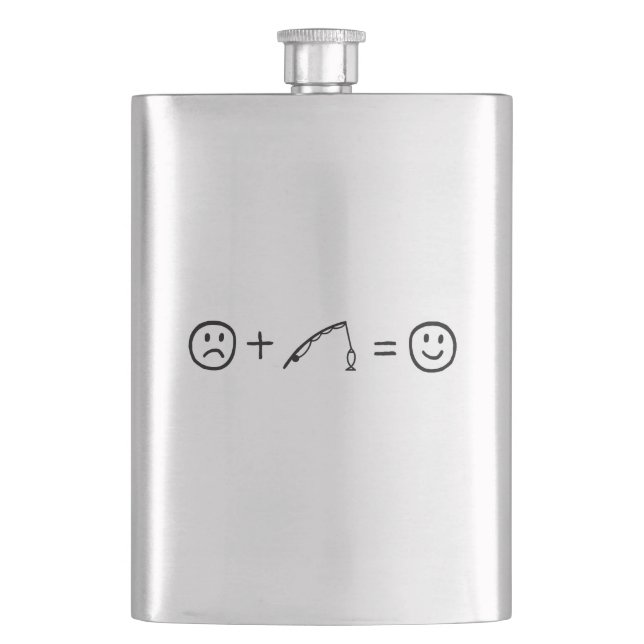 Fishing Makes You Happy Hip Flask (Front)