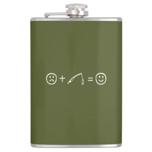 Fishing Makes You Happy Hip Flask