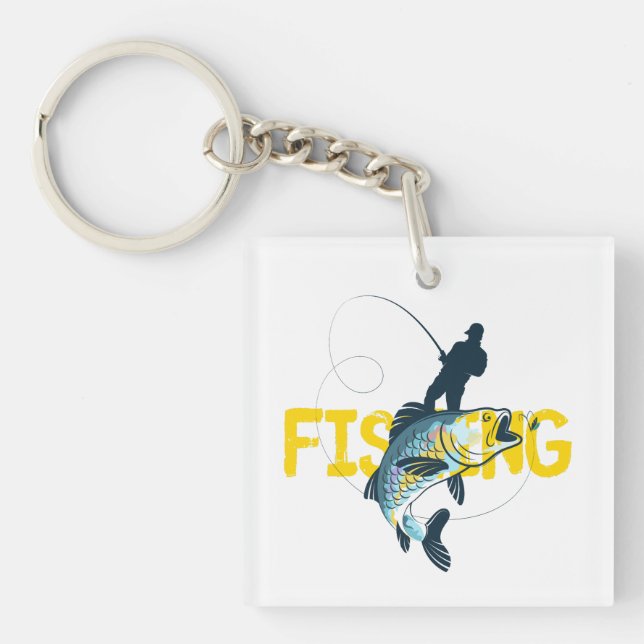 Fishing Man Key Ring (Front)