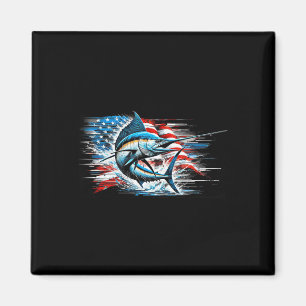 Fishing Marlin Swordfish Fish 4th Of July American Magnet