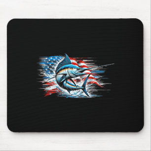 Fishing Marlin Swordfish Fish 4th Of July American Mouse Mat