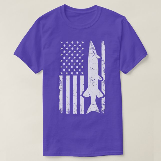Fishing Muskie USA T-Shirt (Design Front)