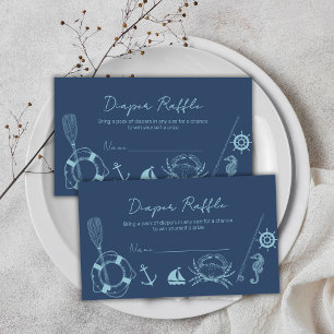 Fishing Nautical Boy Diaper Raffle Baby Shower  Enclosure Card