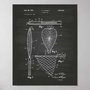 Fishing Net 1953 Patent Art Chalkboard Poster