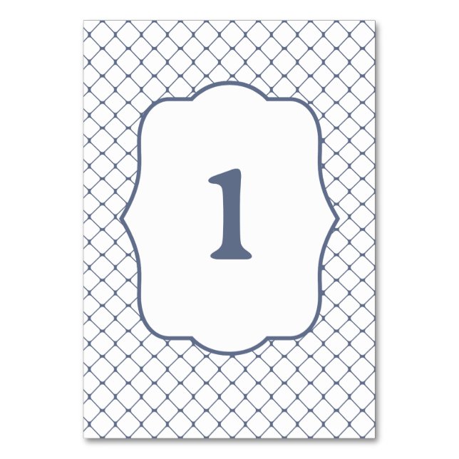 Fishing Net Table Number Steel Blue (Front)