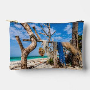 Fishing nets drying on the beach accessory pouch