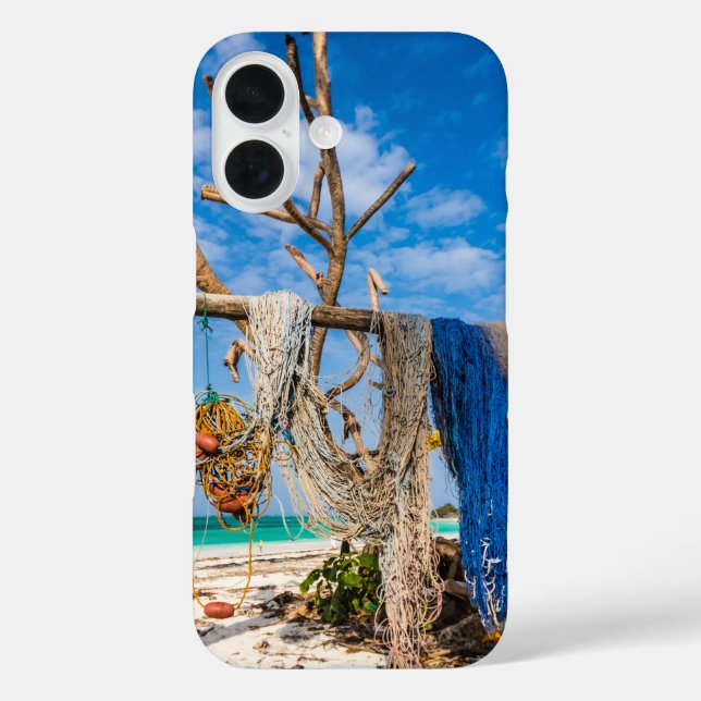 Fishing nets drying on the beach Case-Mate iPhone case (Back)