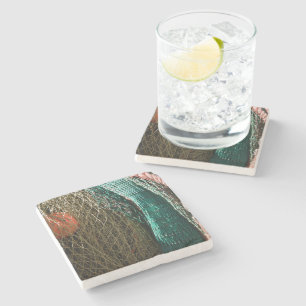 Fishing nets stone coaster