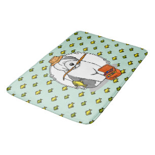 Fishing Old English Sheepdog Dog (Grey 1) Cute Bath Mat