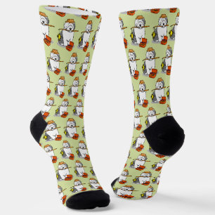 Fishing Old English Sheepdog Dog (Grey 1) Cute Socks