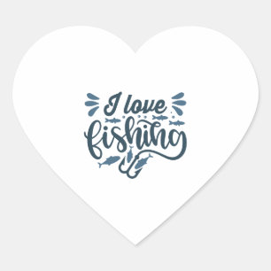Fishing on fishing boat as fisherman heart sticker