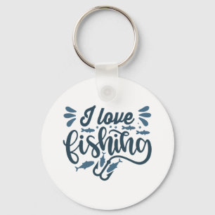 Fishing on fishing boat as fisherman key ring