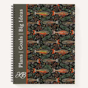 Fishing Orange Grey Trout Personalised Journal