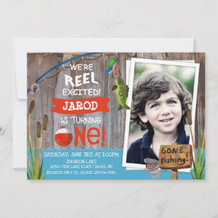 Fishing Outdoorsman Themed Birthday Invitation