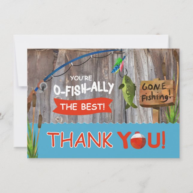Fishing Outdoorsman Themed Thank You Card (Front)