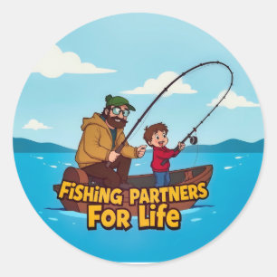 Fishing Partners for Life: A Bond Beyond the Water Classic Round Sticker