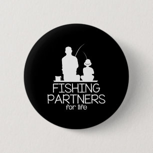 Fishing Partners For Life Father And Son Matching 6 Cm Round Badge