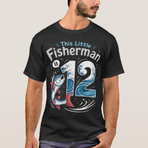 fishing party 12 year old Birthday Fisherman 12th  T-Shirt