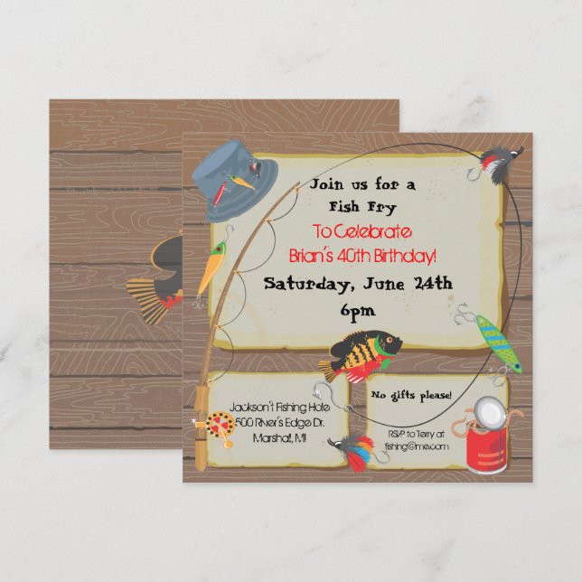 Fishing Party Invitation (Front/Back)