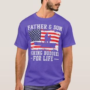 Fishing Patriotic Usa American Flag Buddies Dad Fa T-Shirt