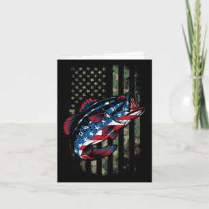 Fishing Patriotic Usa Flag Camouflage Card