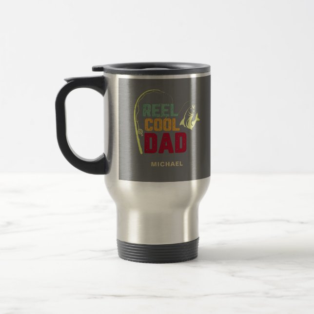 Fishing Personalised Coffee Travel Mug (Left)