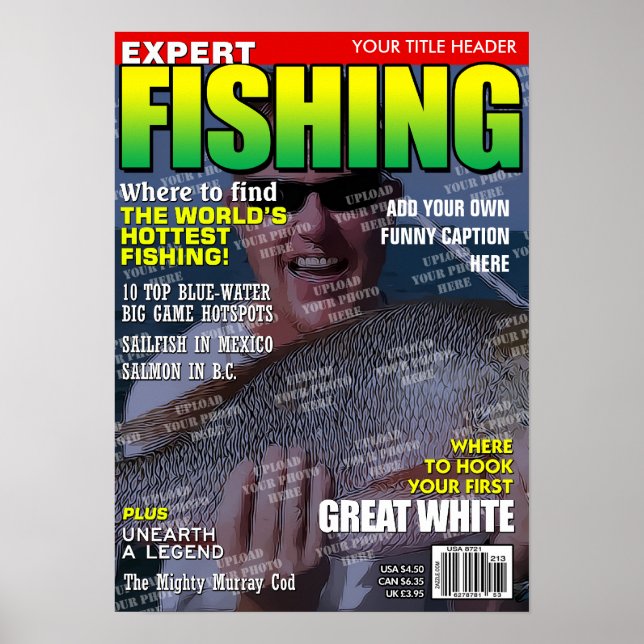 Fishing Personalized Magazine Cover Poster (Front)