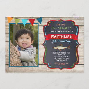 Fishing Photo Birthday Party Invitations