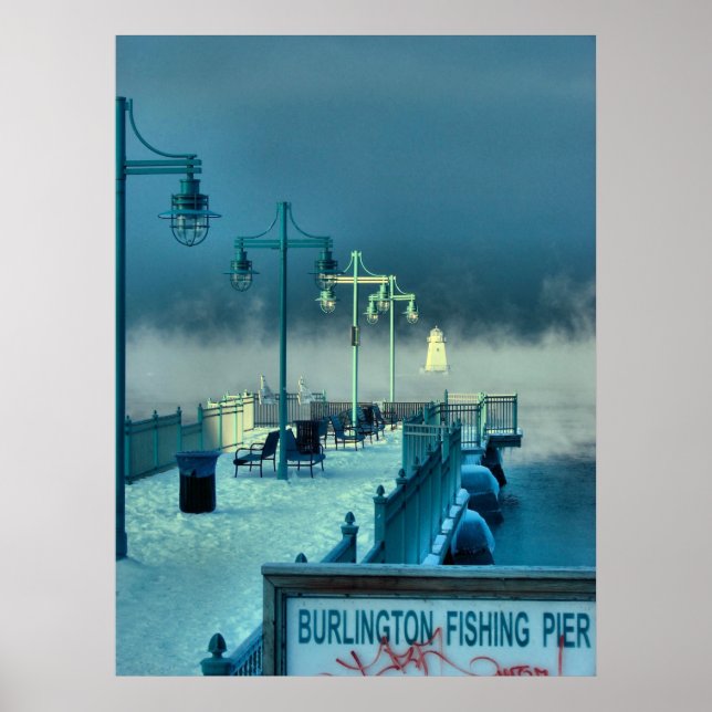 Fishing Pier Burlington Vermont Poster (Front)